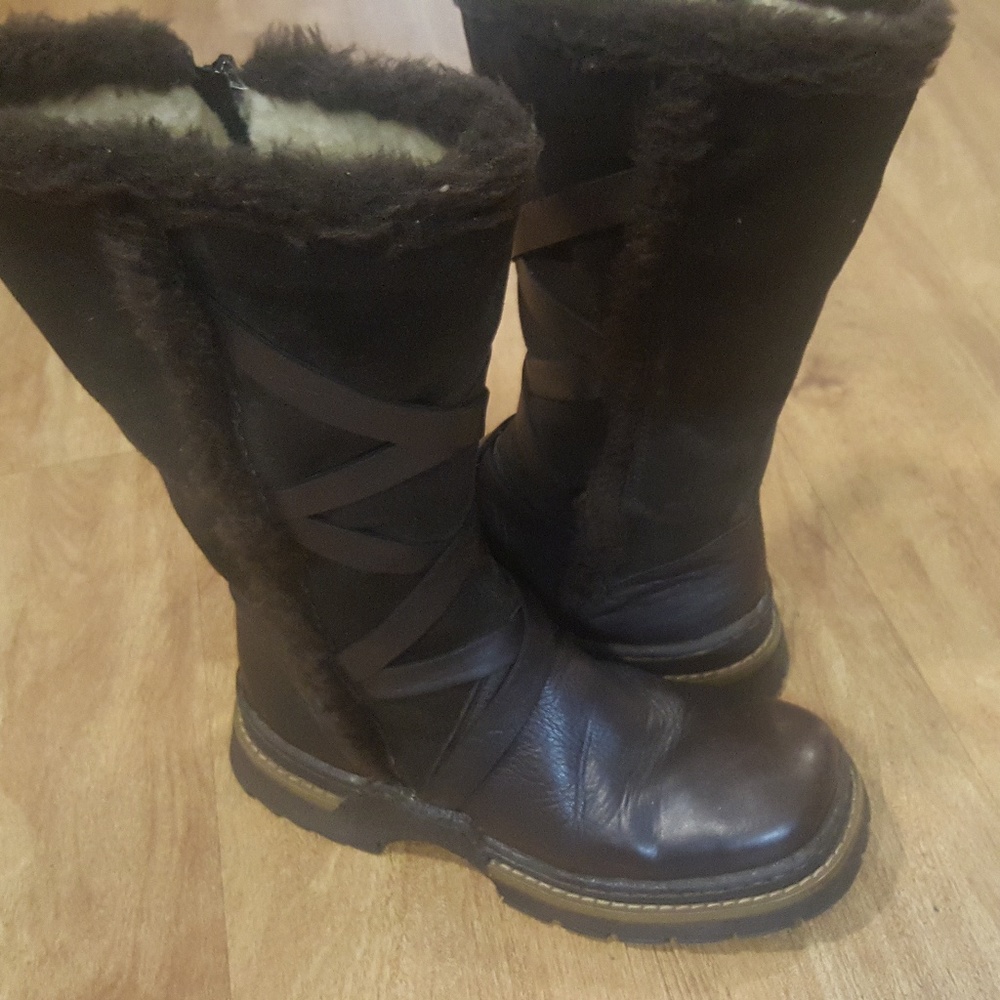 NWOB / RIEKER brown leather & suede moto boots